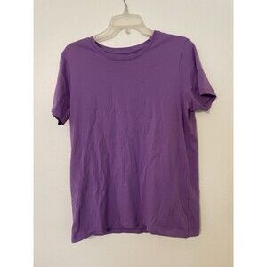 Lands End Relaxed Fit T Shirt Purple Size M 10 12 Casual Everyday